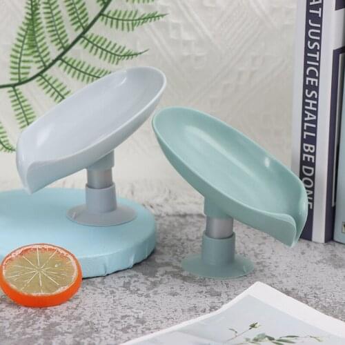 Stand Leaf Shape Bathroom Supplies Bathroom Gadgets Accessories Self-Draining Bathroom Soap Dish Sponge Case Holder Box