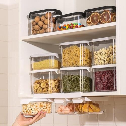 Hanging Food Seal Organizer 900/1300/2000ml Food Storage Container Kitchen Refridge Box Multi-use Transparent Sealed Cans