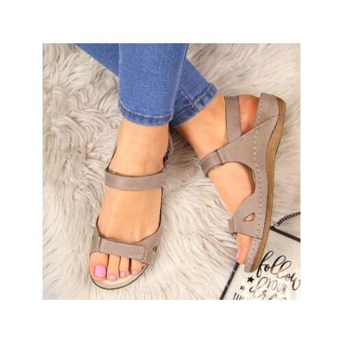 Summer womens sandal casual flat sandal retro open toe flat sandal