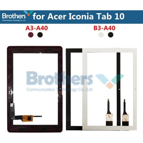 Tablet Touch Screen For Acer Iconia Tab 10 A3-A40 B3-A40 Touch Digitizer Front Glass with Frame 10.1'' Panel Replacement Tested