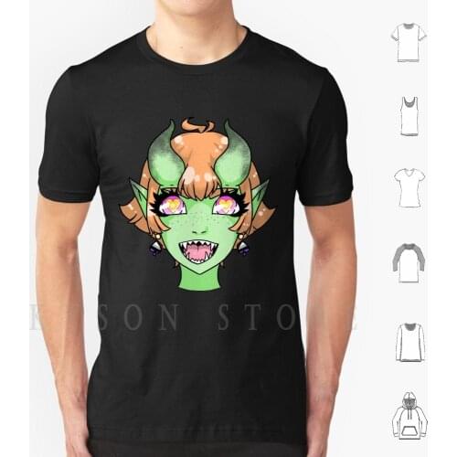 Shae'N Face T Shirt Diy Big Size Cotton Shine Succubus Kawaii