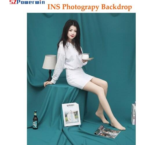 SZPowerwin 2.4x1m 2.4x2m 2.4x3m 2.4x4m INS Style Cotton Photography Backdrop Chroma Key Background Cloth For Live Video Vlogger