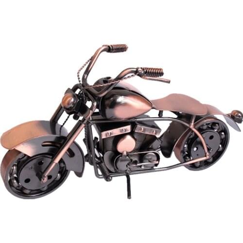 Home Decoration Vintage Iron Motorcycle Model Metal Retro Handicraft Collectible Iron Art Sculpture for Motorcycle Lover