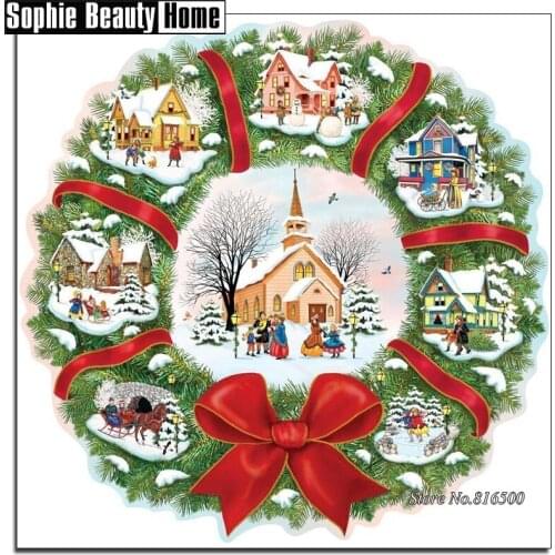 Needlework 5D Diy Diamond Painting Christmas Tree Cross Stitch Diamond Embroidery Full Drill Diamond Mosaic Picture Snow 187254