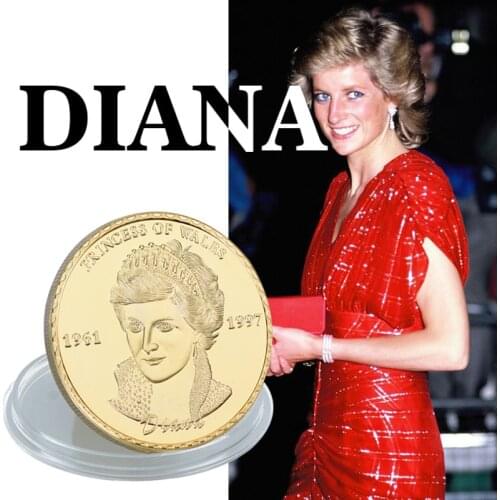 WR United Kingdom Princess Diana 24k Gold Coin Collectible The Last Rose of England Challenge Coins Worth Collection