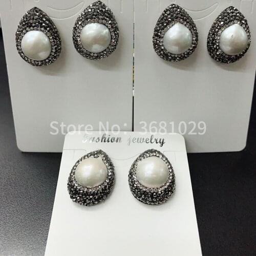 Natural freshwater pearl earnailing female in the European and American fashion in 2018, simple and unique personality