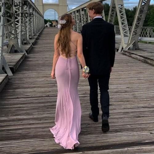 Custom Mermaid Style Pink Evening Dress Spaghetti Straps Formal Party Crisscross Back Robe De Soiree Sweep Train Gowns Plus Size