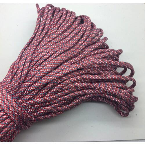 10Yards/Lot Mix color Paracord Bracelets Rope 7 Strand Parachute Cord CAMPING HiKING Rose+Lightblue+White