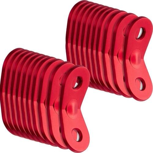 20 Pieces Aluminum Alloy Guyline Cord Adjuster Tent Tensioners Rope Adjuster Tent Rope Adjusters for Outdoor Camping Hiking, Red