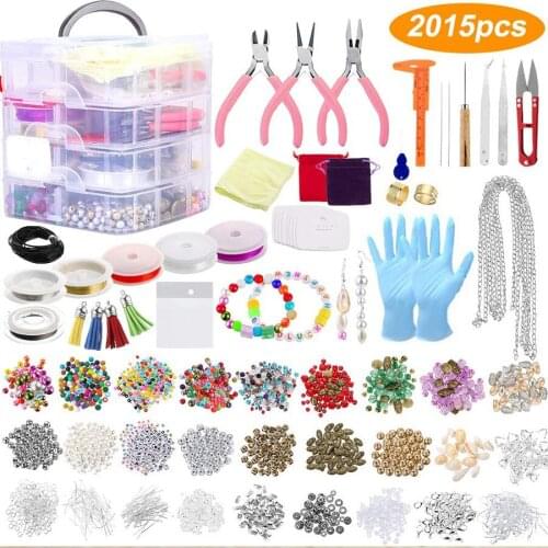 2015Pcs/lot Jewelry Clip Buckle Lobster Clasp Rings Earring Hook Jewelry Making Supplies Kit DIY Bracelet Necklace Earplug Tool