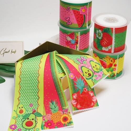 3 Inch 75 mm Cartoon Printed Grosgrain Ribbons For Hair Bows Craft Suppliers 53877