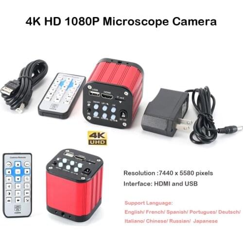 4K SONY IMX 117 Sensor ultra HD 1080P HDMI C-Mount Digital Video Industrial Microscope Camera for phone PCB Repair