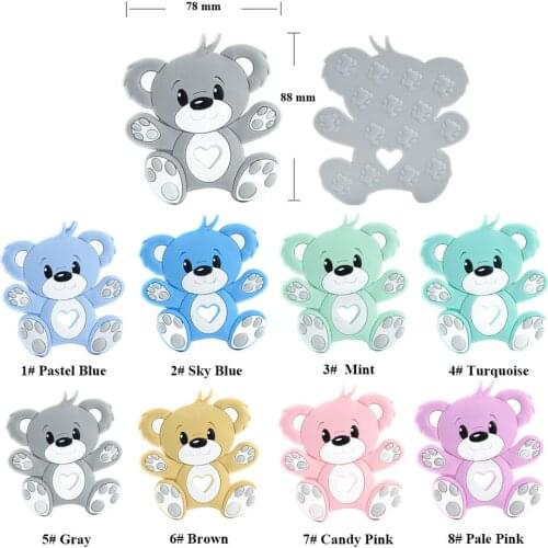 5/10pcs bear Silicone Baby Teether rodent Baby Teething Toys Chewable Animal Shape Baby Products Nursing Gift