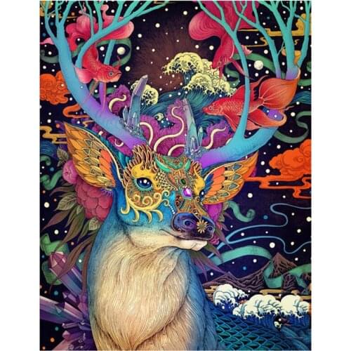 New 5D DIY Full Round/Square Animal Diamond Painting Deer 3D Embroidery Cross Stitch Rhinestone Mosaic Home Dector Art Y526