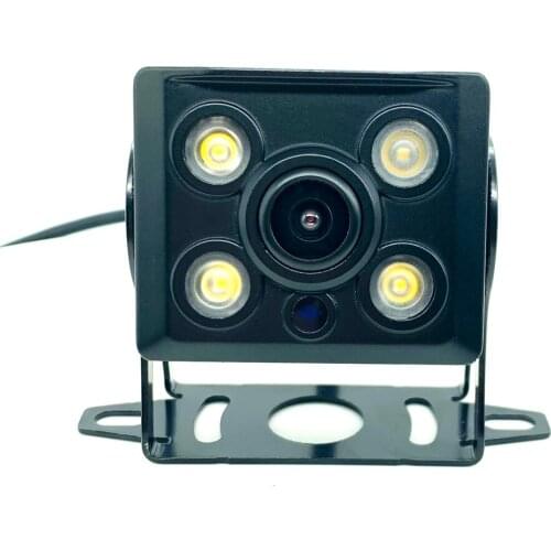12V 4 Pin Car DVR Rear Camera Waterproof Heavy Duty with 4 LED Lights for Truck Bus Driving Recorder Monitor 720P