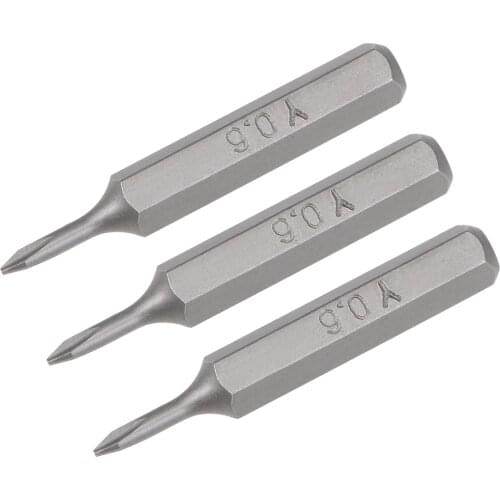 Uxcell 3pcs Screwdriver Bits 5/32 Inch Hex Shank Y0.6 Screwdriver Bit Set 28mm Length S2 Screw Driver Kit Tools