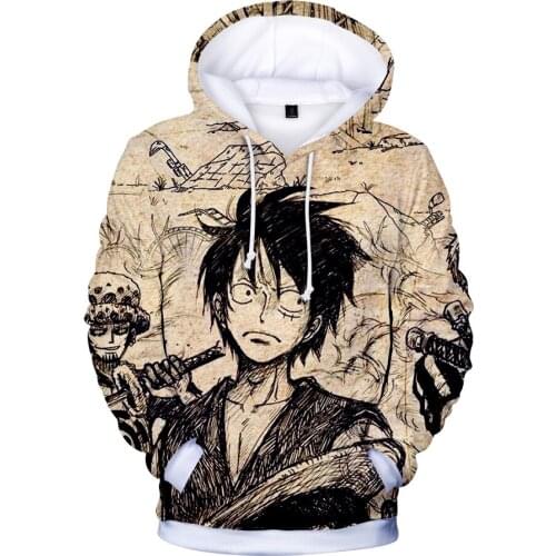 One piece Hoodies Luffy 3D Print Sweatshirt 2019 Autumn Winter Long sleeve Men/Women Hooded High Quality One piece Mans Hoodie
