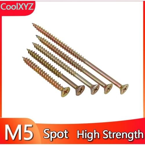 CoolXYZ Cross Countersunk Head Self Tapping Wood Screws KA Flat Head Screw Nail Wall Panel Nail M5 20 PCS