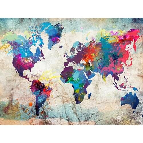 DIY Painting By Numbers World Map Oil Coloring By Numbers Modern 40x50cm Wall Art Canvas Picture Hand Painted Home Decor Gift