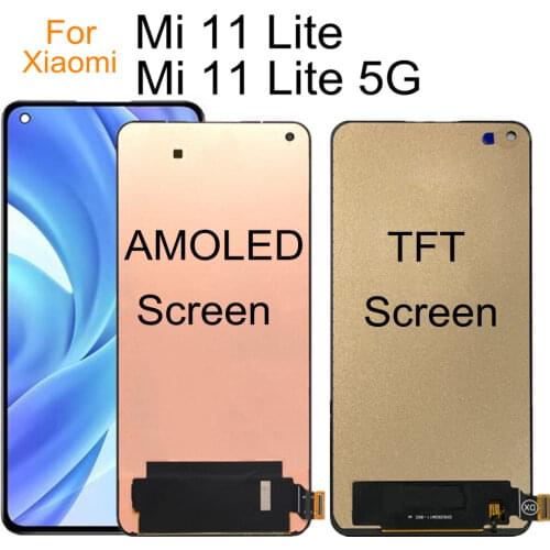 AMOLED For XIAOMI Mi 11 Lite 5G/M2101K9AG LCD Display Touch Screen Digitizer Replacement For Mi11 Lite M2101K9G LCD Display