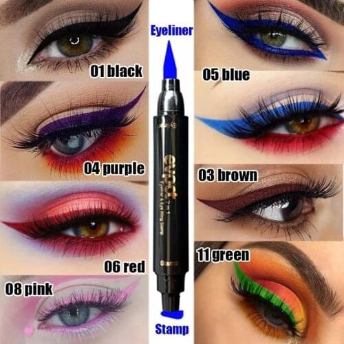 Double Head Eyeliner Stamp Makeup Seal Stamp Eyeliner Pencil Liquid Waterproof Quick Dry Eye liner Eye maquiagem Cosmetics