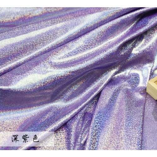 Fluorescent Fabric Laser Stretch Knit Colorful Shiny Fabric Stage Wedding Decor Tissue For Sewing fabric for dolls 150cm*50cm