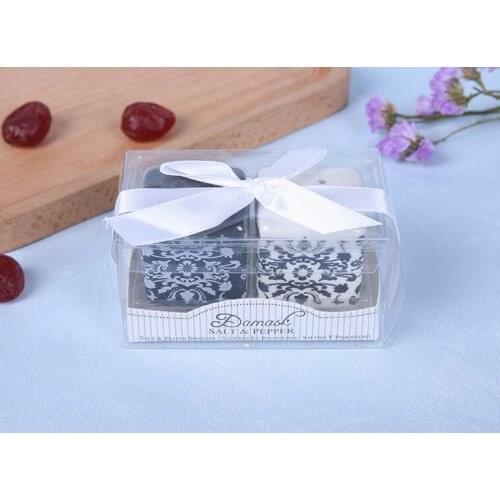 "Damask" Ceramic Salt and Pepper Shakers Pepper Pot Caste Shaker Salt Seasoning Pot Wedding Gift