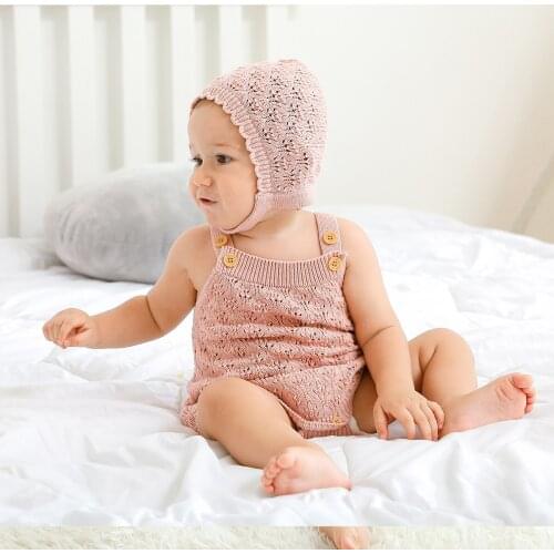 Baby Rompers Newborn Girls Boys 100% Cotton Knitted Jumpsuit Infant Sleeveless Solid Bodysuit Clothes Summer Clothing Outfits
