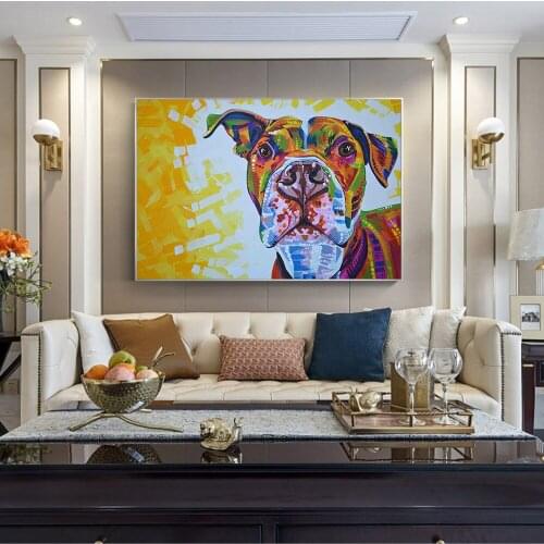Colorful Dogs Graffiti Street Art Abstract Canvas Painting Poster and Prints Cuadros Dog Wall Art Picture Living Room Home Decor
