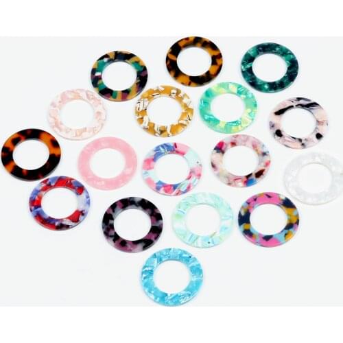 Leopard Print,Tortoise Shell Earring Charm,Acetate Acrylic Beads,Circle Shaped,Boho,Earring Parts,Ohrringe finding,40mm-ACE220