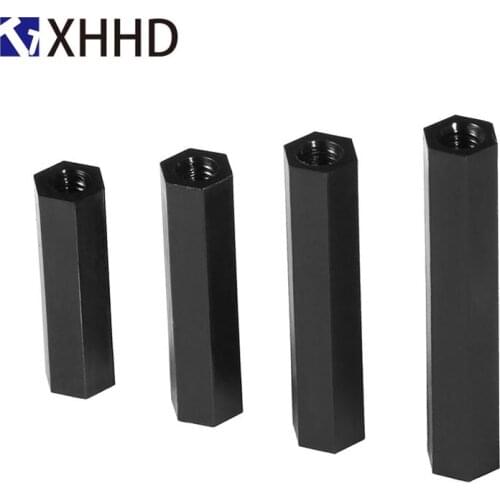 M2 M2.5 M3 M4 PCB Spacer Nylon Black Hex Female Standoff Nylon Double Pass Plastic Hexagon Thread PCB Motherboard Spacer
