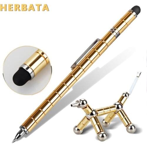 2018 Magnetic Polar Pen Metal Magnet Modular Think Ink Toy Stress Fidgets Antistress Focus Hands Touch Pen Valentines Gift 1056