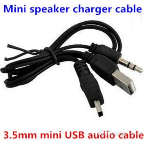 Mini usb 5 pin to usb A + 3.5mm aux charging audio cable for mp3 mp4 bluetooth speaker 50cm