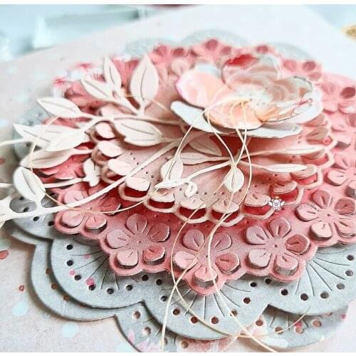 Mmao Crafts Metal Steel Cutting Dies Flower plate frame Stencil For DIY Scrapbooking Paper/photo Cards Embossing Dies