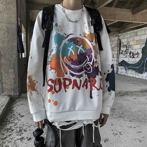 2021 Cool Devil Hoodie Streetwear Men Hip Hop Couple Sweatshirt White Loose Tops Casual Spring Autumn Japan Cartoon Rock Hoodies