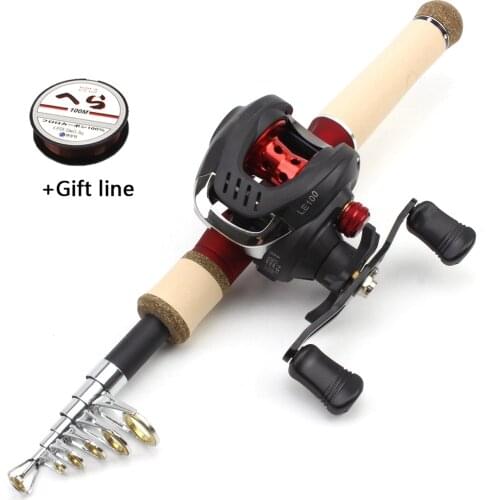 1.65M Fishing Rod Combo Telescopic Fishing Rod and Casting Reels Set Carp Fishing Rod Reel Kit Child use ultra light rod