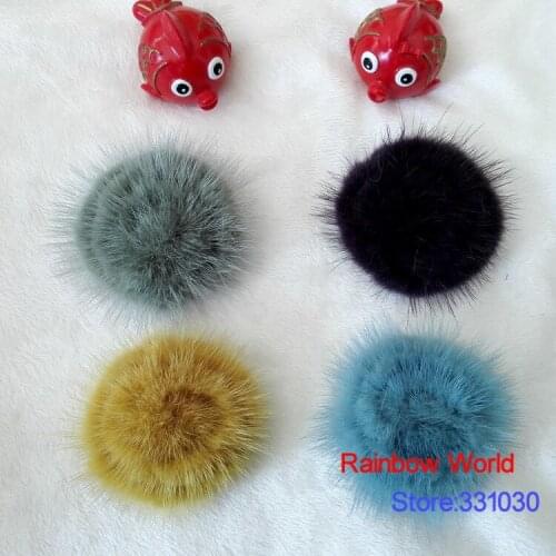 Real Genuine Mink hair Fur flower Brooch for coat corsage Fashion DIY accessories Mixed Colour 4 Pieces/lot