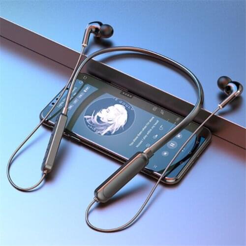 SPTUO Earphone Bluetooth5.1 Wireless Headset Neckband Earphones Waterproof Sport Earbud with Noise Cancelling Mic