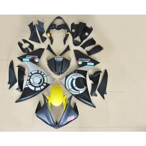 New Arrive Black+Silver UV Paint Bodywork Fairing ABS Injection Mold For Yamaha YZF R1 2009-2011 (17) [CK1241]