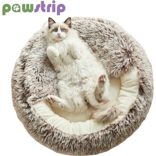 Cat Bed Pet Dog Cat Round Plush Bed Semi-enclosed Cat Nest for Deep Sleeping Comfort Warm Cats Cushion Soft Sofa Cat Supplies