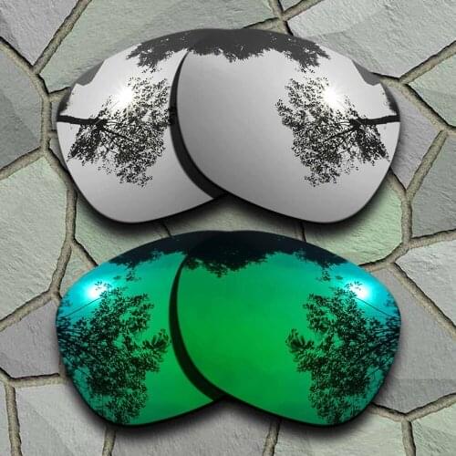 Chrome&Jade Green Sunglasses Polarized Replacement Lenses for Oakley Garage Rock