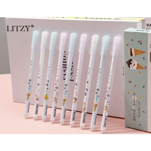 6Pcs/Set Kawaii Gel Pen Erasable Washable Handle Erasable Pen 0.5mm Blue Ink Pens for School Office Writing Supplies Stationery