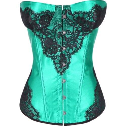 Sexy Floral Lace Corsets Bustier Burlesque Gothic Overbust Corset Top For Women Clubwear Corselet Plus Size