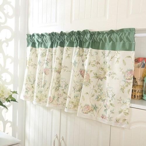 Korean Style Pastoral Shade Kitchen Curtains Coffee Shop Half Curtain Door Curtains Short Panel Drapes Valance