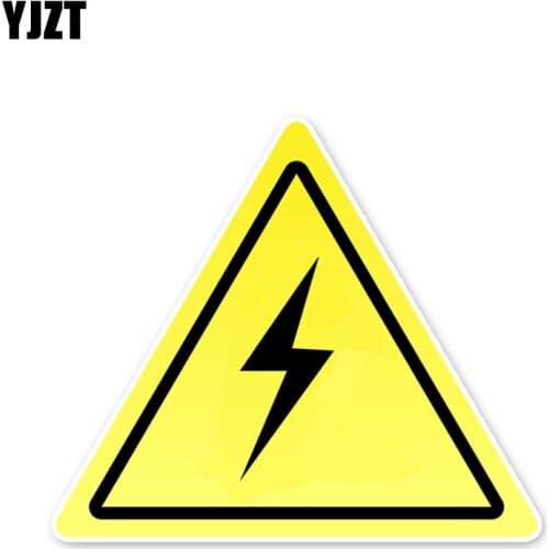 YJZT 11.9*13.7CM Safe Electricity Careful Electric Shock Attention Car Stickers Accessories C30-0245