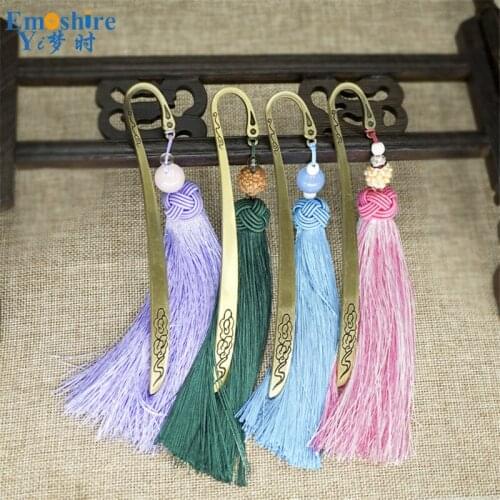Lettering Bookmarks Chinese Style Sky Blue Tassel Bookmarks Featured Gift Company Commemorative Lettering Bookmarks M169