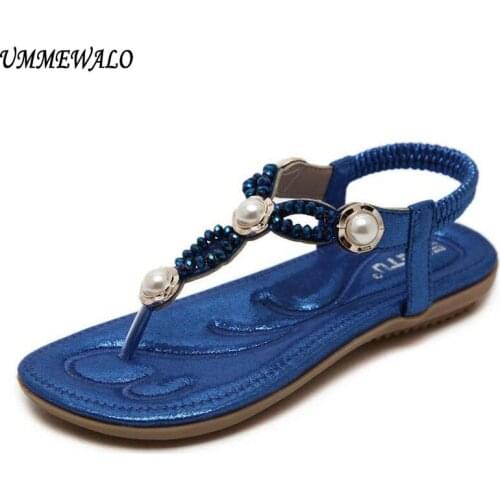 UMMEWALO Sandals Women Designer T-strap Flip Flops Thong Flat Sandals Ladies Gladiator Summer Sandal Shoes Zapatos Mujer