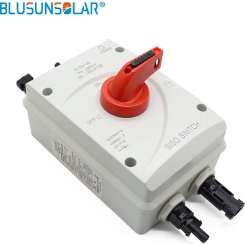 2 piece/lot SISO-40 Solar Electrical protection DC 1200VDC Isolator Switch with 2 pairs PV Connectors for Solar Power System