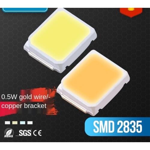 4000pcs/reel 0.5W 2835 Led SMD Light-Emitting Diode White Light Warm White Cold White Natural White Gold Wire