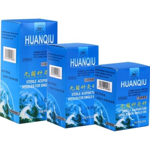 5 boxes 100 pcs/box huanqiu acupuncture needle sterile needle for single use with plastic gudin tube